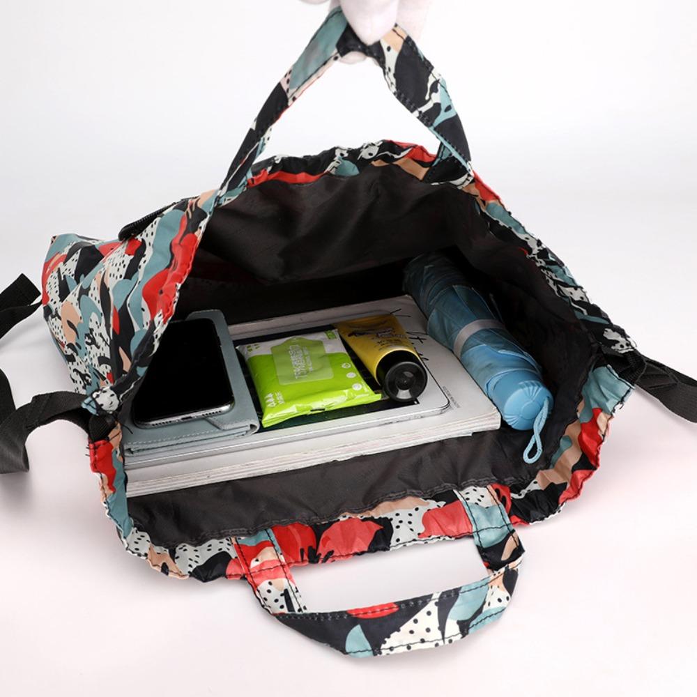 Lightweight Drawstring Bag Multifunctional Folded Backpack Portable Shopping Bag Camping