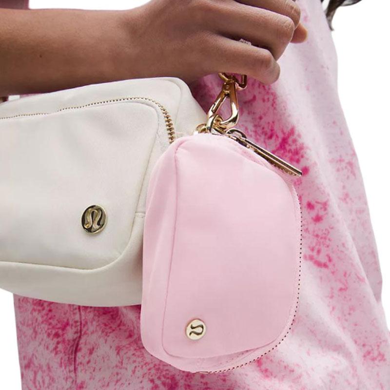 Lululemon Everywhere Fashion Versatile Brand Logo Nylon Wallet Unisex Wallet Happy-Pink Gold LU9C17S-072478