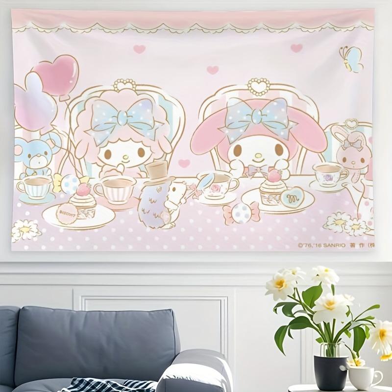Тканые гобелены Sanrio For My Melodies And My Sweet Piano Мультяшные украшения для комнаты на дни рождения и Рождество Праздничные фоны