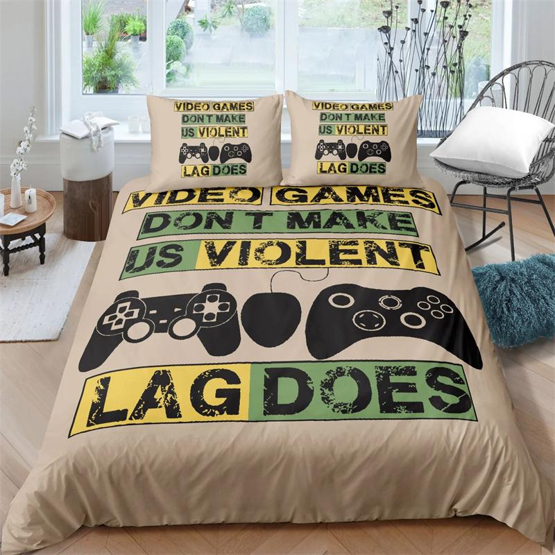 Gamer Bedding Set For Bedroom Soft Modern Gamepad Bedspreads Comefortable Kids Duvet Cover Video Game Quilt Cover And Pillowcase