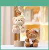 Bear Christmas Plush Toy With Santa Hat Soft Stuffed Animal Keychain Kids Gift