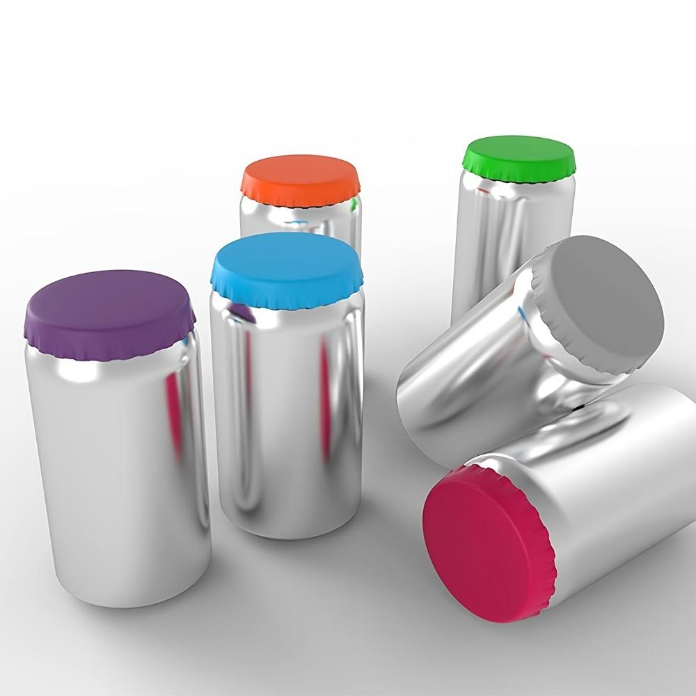 6 шт. силиконовые крышки для банок, силиконовые крышки для газированной воды, силиконовые уплотнительные крышки, крышки для пивных банок для напитков, аксессуары для посуды, 2,5 дюйма * 0,5 дюйма