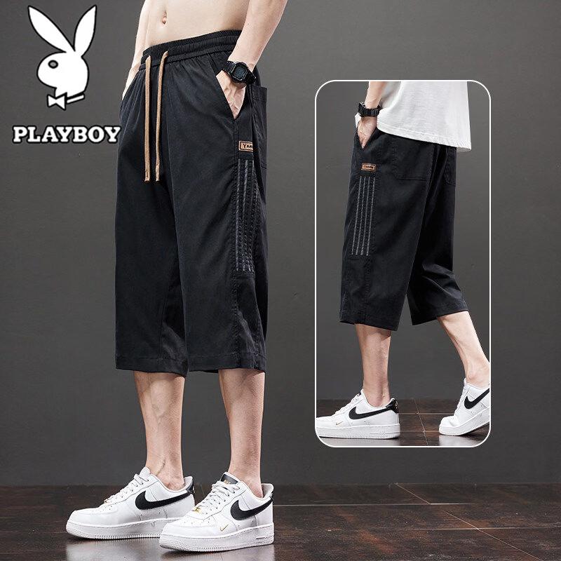 Playboy Men's Ice Silk 3/4 Length Casual Shorts