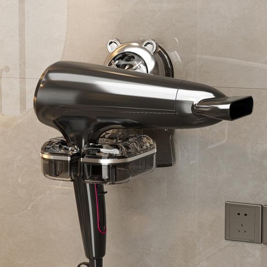 Держатель для фена с прочной присоской, прочная несущая способность, простая установка, органайзер для инструментов для укладки волос, настенное крепление для фена