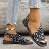 Flat Bottomed Casual Sandals for Women, New Style for Outerwear, Plus Size, Square Heel, Square Toe, Saroma Sandals