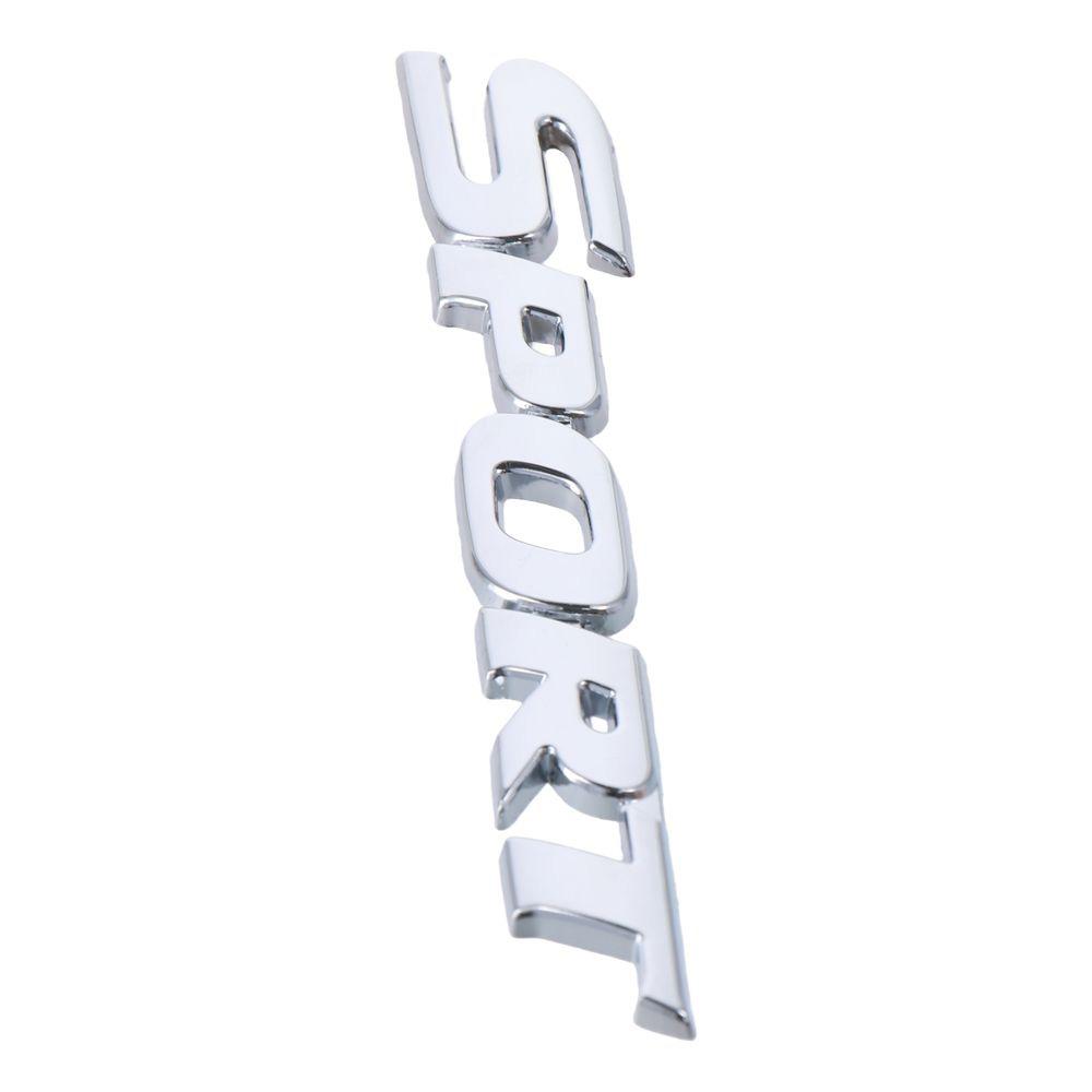 2PCS Black and Silver 3D Sport Sticker for Car Car Fender Decal Sticker for Trunk Side Fender