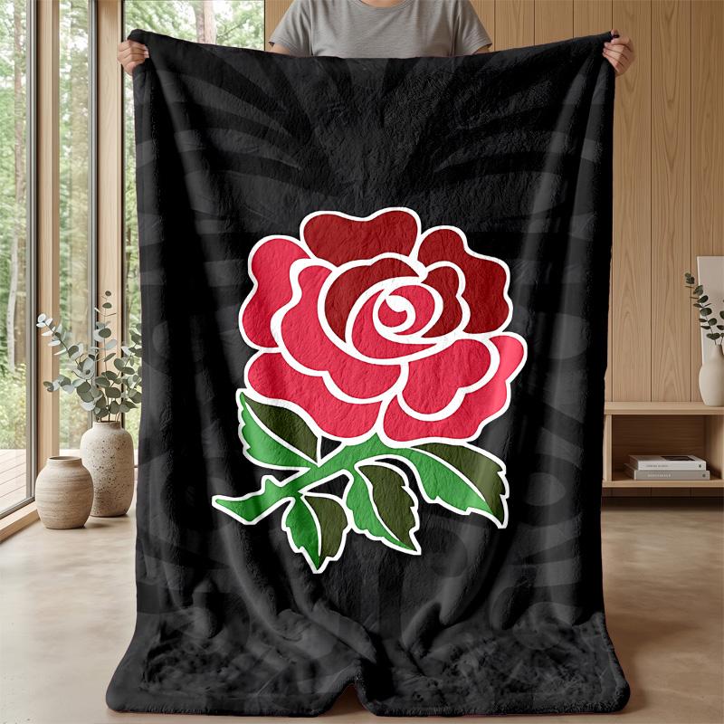England rugby Theme blanket Soft Flannel Blanket Plush Throw Blanket Cozy Sofa Bed Blanket for Home Decor
