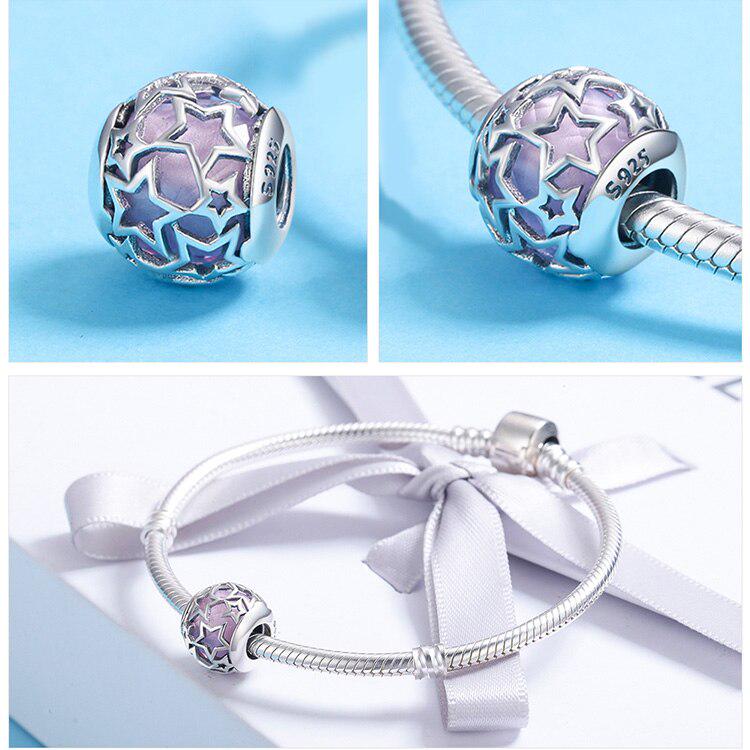 Браслет и колье BAMOER из стерлингового серебра 925 пробы с сияющими сердечками, небесно-голубыми кристаллами и прозрачным цирконием