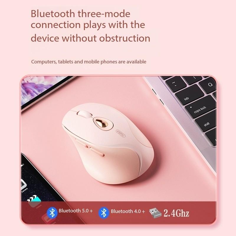 Inphic DR801 беспроводная Bluetooth трехрежимная мышь для офиса и девочек, бесшумная, перезаряжаемая, модель ноутбука, универсального компьютера