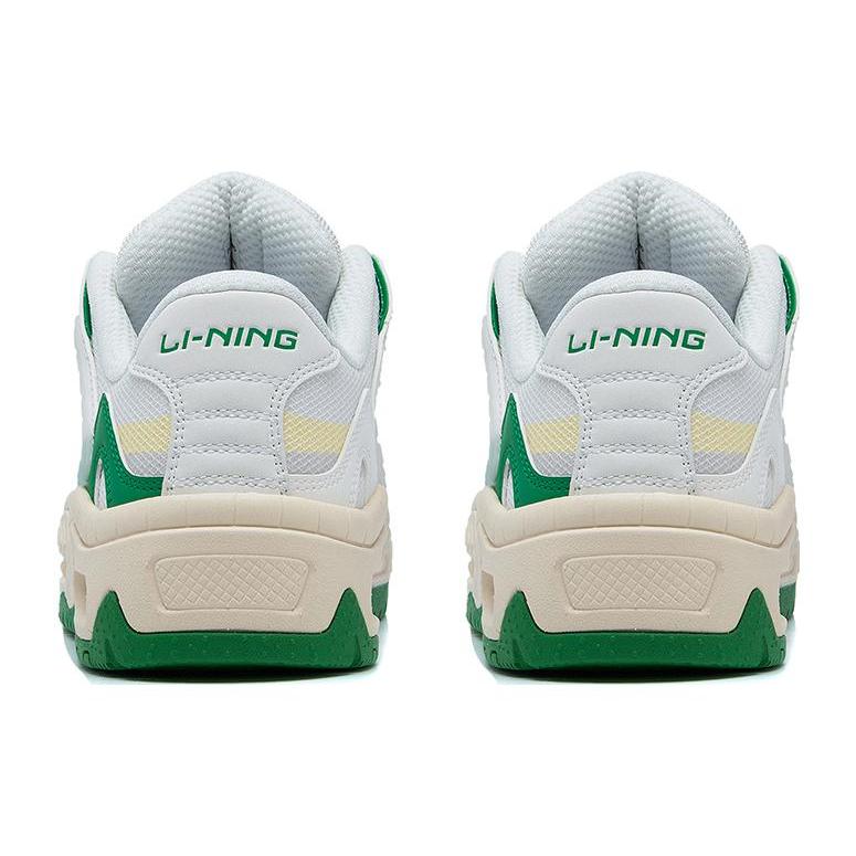 Li Ning CF Tracing, Версия 2.0 Износостойкие Дышащие Низкие Спортивные Повседневные Кроссовки Женские Бело-Зеленые AGCT178-2