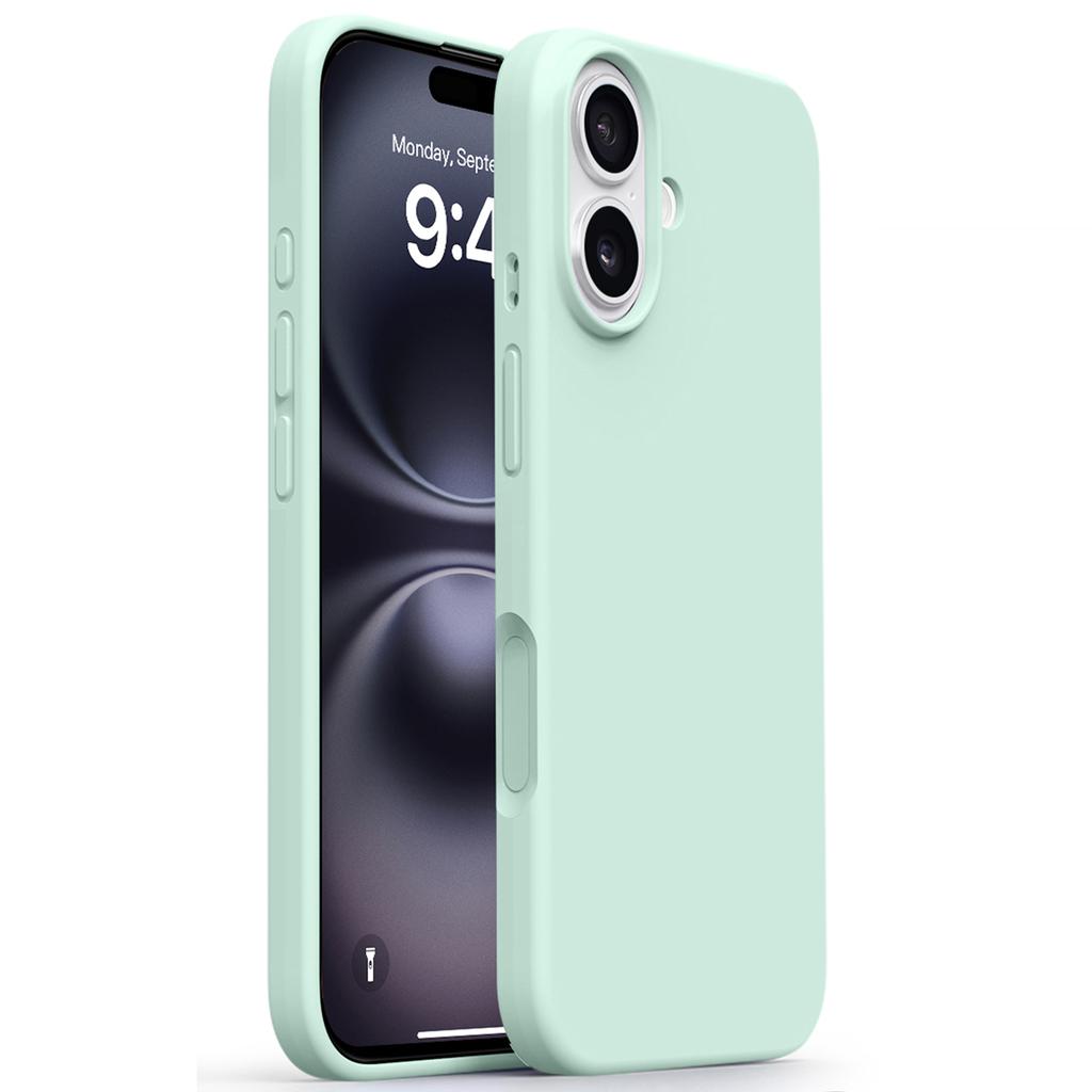 Чехол для iPhone 16 с мягкой подкладкой из микрофибры, жидкий силикон+ПК, чехол для телефона