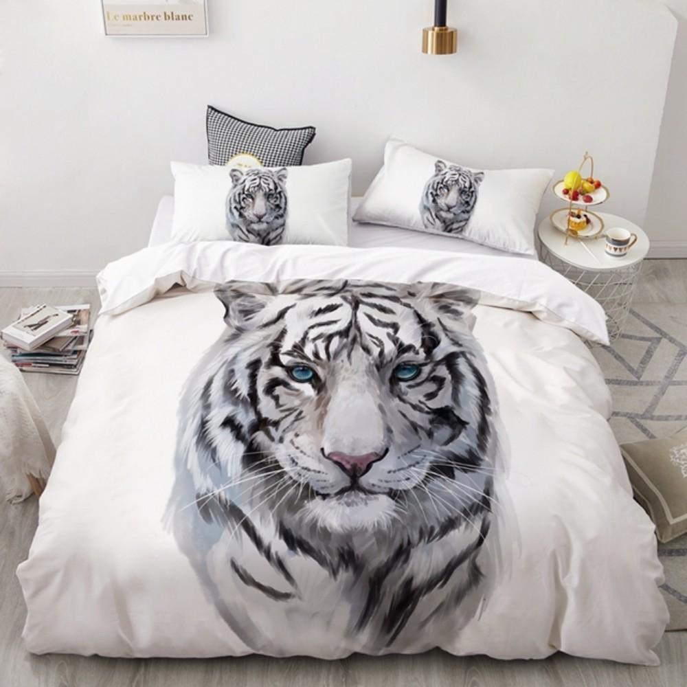 Комплекты постельного белья Strong Lions Tiger Flame Wolf, пододеяльник, односпальный, размер Queen King, полный размер, детский, женский, с розами, декор для комнаты, 2/3 шт. постельного белья