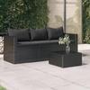 VidaXL 3-seater Garden Sofa with Cushions Black Braided Resin 362327