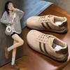 Dexun обувь женская 2025 весна и осень универсальная ретро милая с большой головой кожаная мягкая подошва дышащая повседневная обувь на шнуровке обувь Форреста Гампа