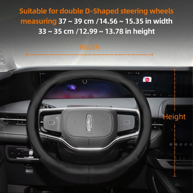 Для Lincoln Z MKZ MKT MKC MKX MKS Navigator Aviator Nautilus Corsair Continental Кожаная дышащая накладка на руль автомобиля