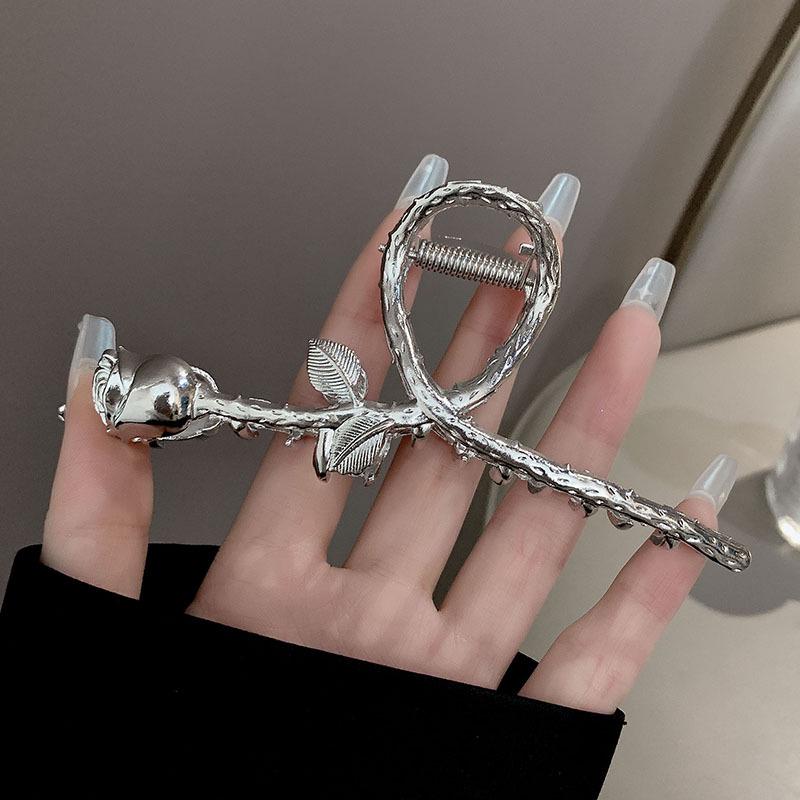 Металлическая заколка для волос в виде акулы высокого класса - Элегантная заколка-бант