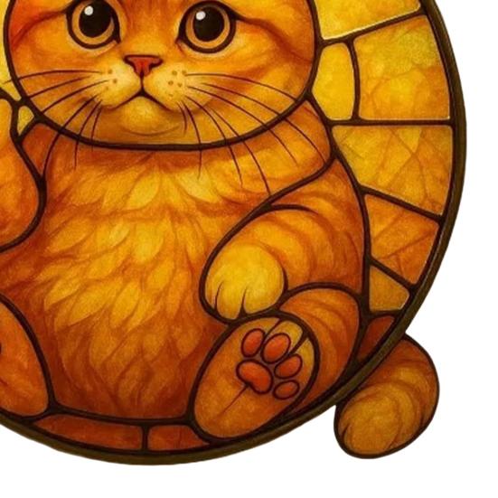 Cat Sun Catcher 2D Acrylic Cat Hanging Decoration Flip-off Cat Window Decoration for Bedroom Living Room Balcony Wall Art