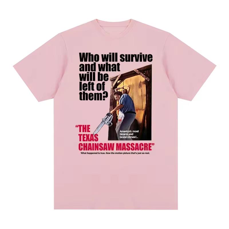 2026 New The Texas Chainsaw Massacre Vintage Horror Movie Poster‑Style Graphic‑Print Unisex 100%‑Cotton Crew‑Neck Short‑Sleeve T-shirt