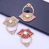 Finger Ring Holder Degree Rotating Metal Universal 360 Rhinestone Lips Shape Phone Ring