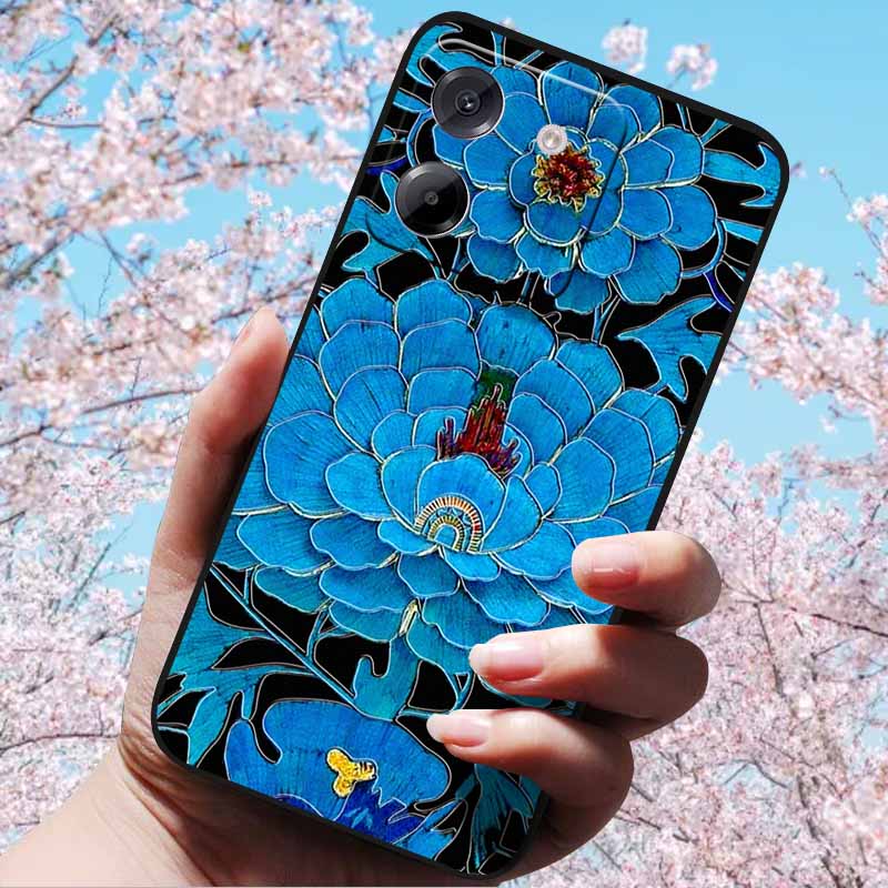 Чехол для Xiaomi Poco M7 Pro 5G 3D тиснение цветок мягкий силикон разные цветы для Poco M7 Pro 5G 3D милый мультяшный чехол