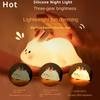 Light Timed Lamp Night Lights Bedside Led Decorative Rabbit Silicone Lamps. Dimmable 3-level USB Nursing Rechargeable Cute