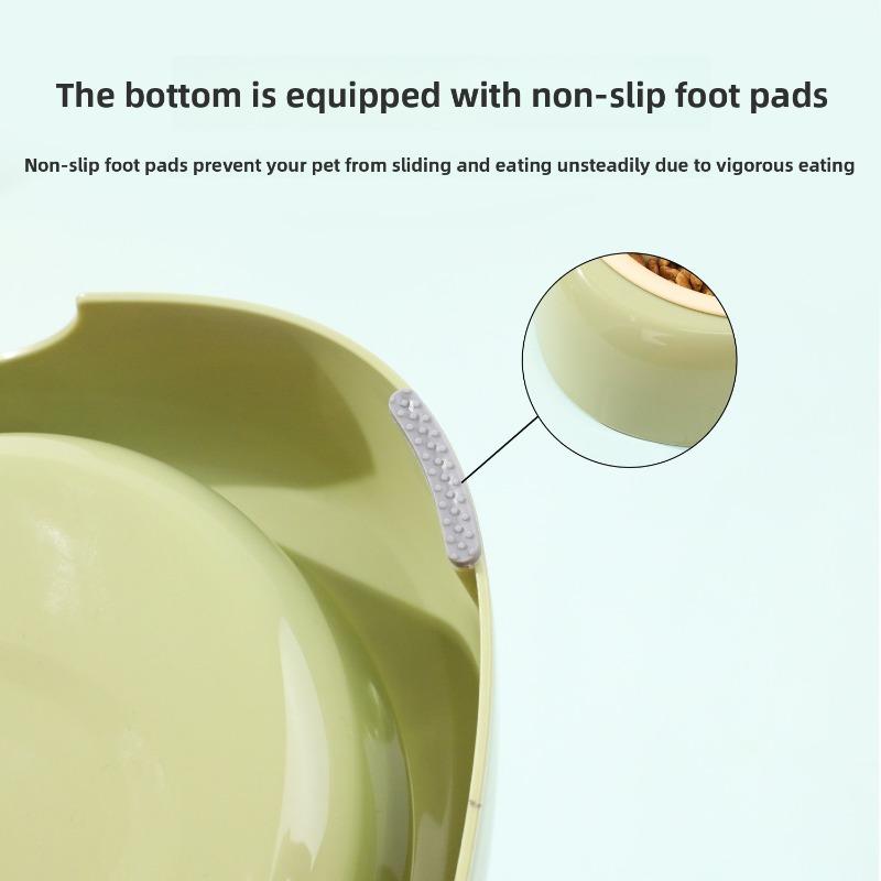 Миска для кошек, Миска для медленного поедания с защитой от подавления, Мультяшный размер, Двойная миска в виде кошачьего глаза, Нескользящая и легко моющаяся миска из нержавеющей стали для собак и миска для питья для кошек