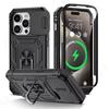 Case For iPhone 16 15 14 13 12 11 Pro XS Max XR Plus Camera Slide Military Grade Armor Protection 360 Degree Rotate Armor Cover