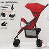 Lightweight Baby Stroller One Lick Folding Baby Stollingcart Can Sit & Lying with Large Canopy Storage Cup Holder for Infants