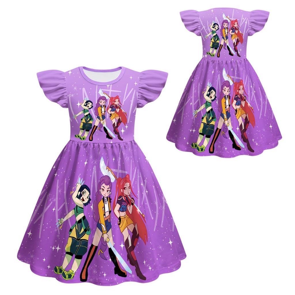 Girls Witch Girls Flying Sleeves Children's Dress Children's A-line Skirt
