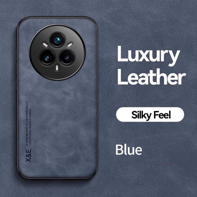 Чехол для OPPO Realme 14 Pro 5G Мягкий ТПУ Рамка Кожаный Чехол для Телефона для Realme 14 Pro + 14Pro Plus Автомобильный Магнитный Держатель Задняя Крышка