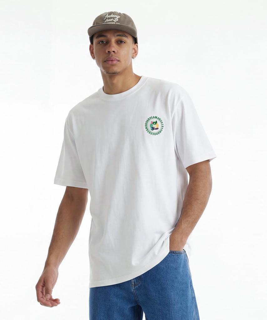 CREAM SODA LAB Front Small Logo Multi-Pakku Short Sleeve T-Shirt White