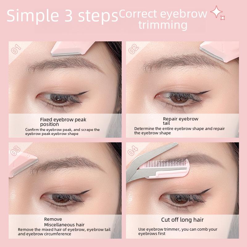 Набор триммеров для бровей, бритва для бровей с ножницами, портативные инструменты для коррекции бровей для начинающих, лезвия из нержавеющей стали
