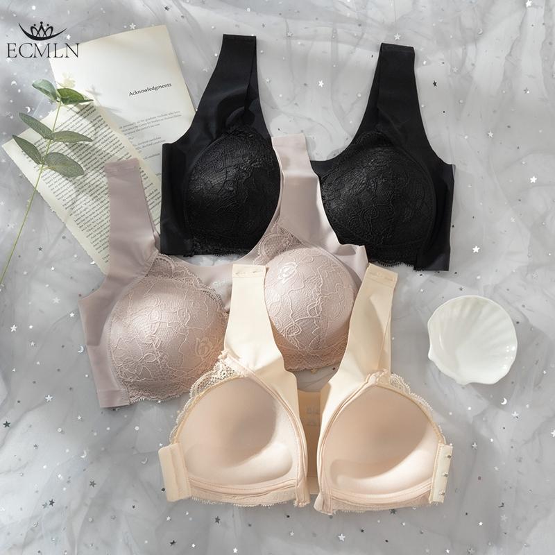 Front Buckle Plus Size Bra Underwear Lace Sexy Push Up Bra No Steel Ring Women's Underwear Bra