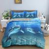 Dolphin Bedding Set Animal Pattern Comfortable Duvet Quilt Cover Pillowcase Bedding Set Children Bedroom Decoration Home Textile