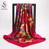 [BYSIFA] China Style Blue White Silk Scarf Cape  New Design Ladies Muslim Head Scarf Printed Fashion Accessories Satin Scarf