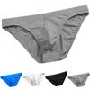 Men Underwear Y-Front Briefs Mid Waist One Piece Semi-Transparent Breathable