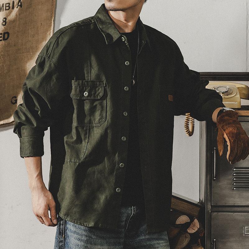 Мужская рубашка American Retro Fleece Tooling Shirt с длинными рукавами, свободная куртка Tough Guy Hunting Coach для мужчин