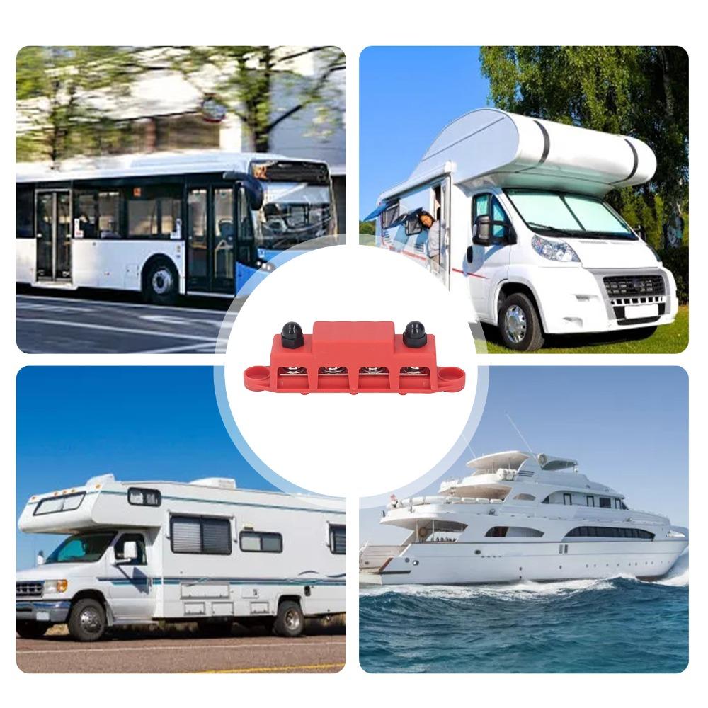 4 Position 4 Position Bus Bar M10 3/8 4 Position Distribution Block M10 Studs Bus Bar  Automobile