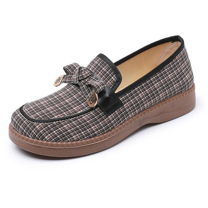 New Women's Breathable Soft-soled Cloth Shoes Casual Fashion Versatile Single Shoes Flat Sole Light and Comfortable Doudou Shoes
