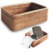 Ideamall Handwoven Wicker Storage Basket, Tabletop Storage, for Miscellaneous Goods, Snacks, Vegetables, and Fruits, Eco-Friendly (Large (30*20*9cm))