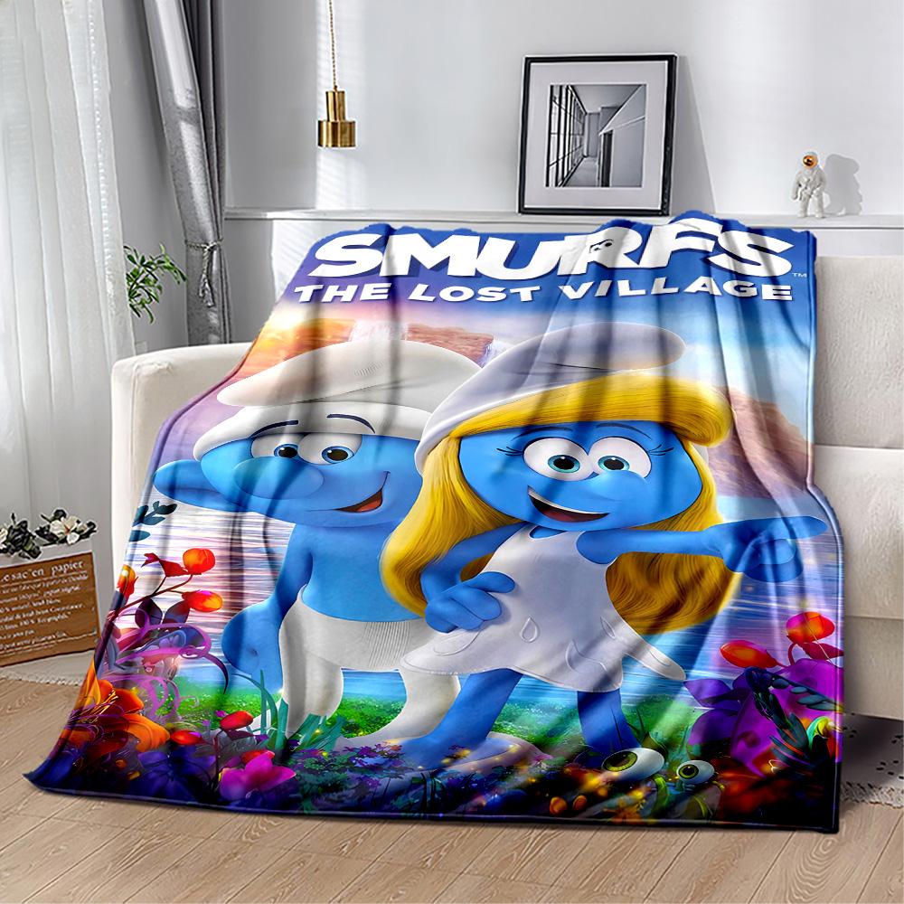 Smurfs: Lost Village Adventure Blanket Soft Warm Cozy Great for Sofa Picnics Chair All-Season Use Modern Style Gift for Travel Home Birthdays