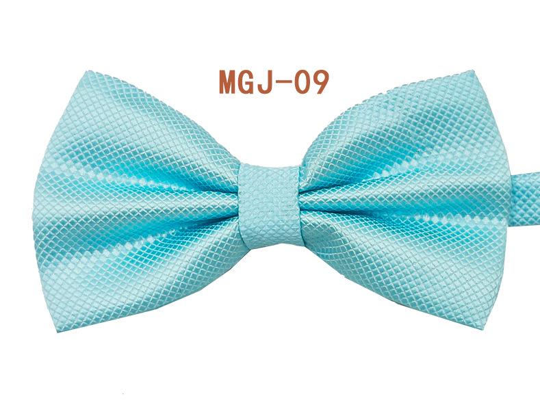 Men's Solid Black Double Layer Bow Tie - British Cube Grid, 27 Colors Available for Formal Events and Weddings.