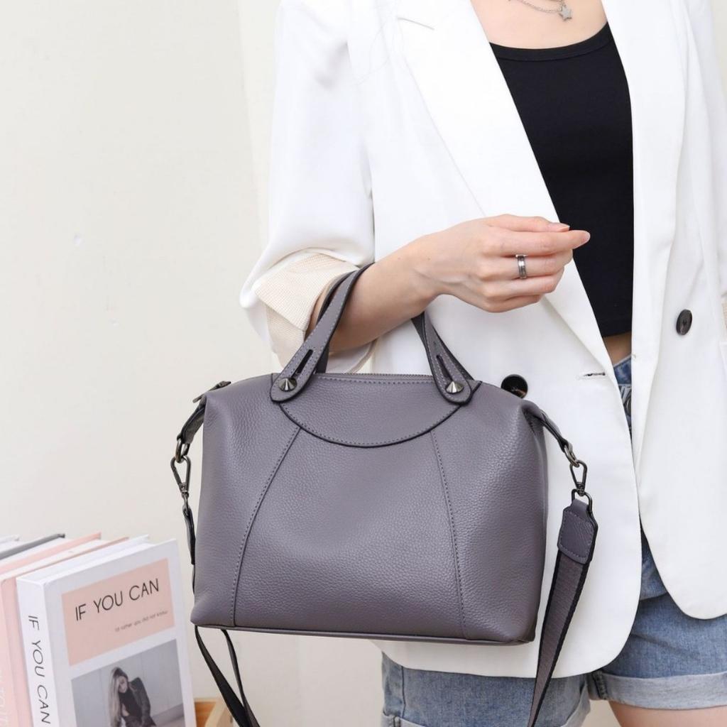 Женская сумка через плечо из коровьей кожи, большая вместимость, женская модная простая сумка для покупок, практичная и вместительная сумка из мягкой кожи