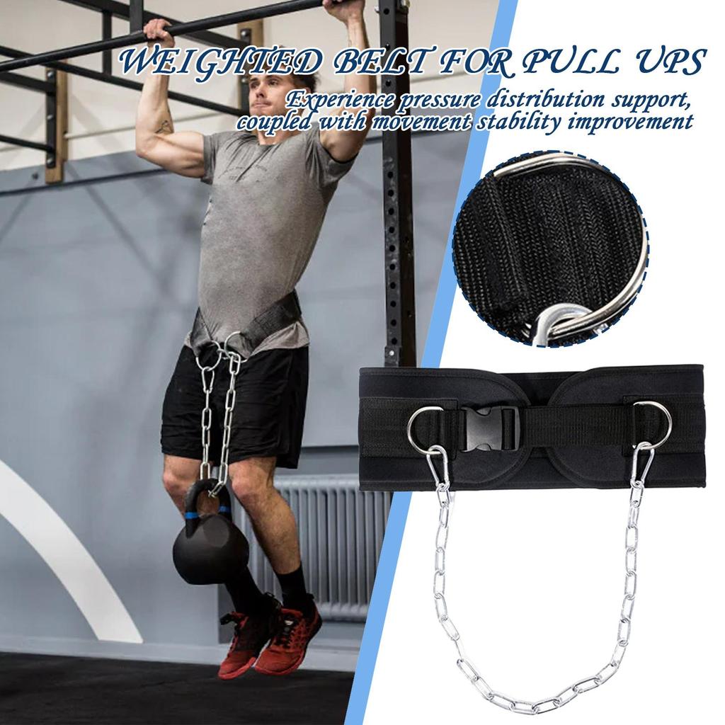 Weightlifting Belt Fitness Sports Equipment Metal Chain Waist Weighted Dipping Pull Belt for Exercises