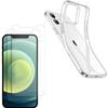 Case for iPhone 12 MINI - Phonillico - Flexible - Transparent - 2 Tempered Glass - Scratch-resistant