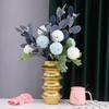 Gold Ceramic Vase Geometric Section Hydroponic Flower Apparatus Floral Arrangement Accessories Terrarium Home Decoration