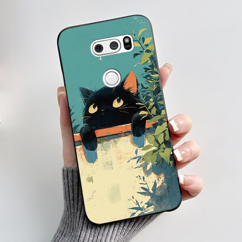 Милый Чехол Для LG V30 V30+ Plus Funda LG V30s ThinQ Capa LG V35 ThinQ Печатный Корпус Защитная Крышка Мягкий Силикон Мультяшные Чехлы