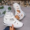 Summer New Wedge Sandals with Hollow Toe and Breathable ,Women's Wedge Heel Roman Women's Shoes Thick Platform Heel Sandals
