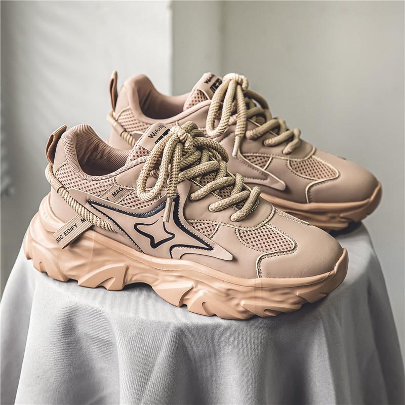 Мужская обувь зимняя новая мужская трендовая повседневная обувь для студентов, бегущих, амортизирующих, спортивных, сто башен, нескользящая, повышающая, папина обувь