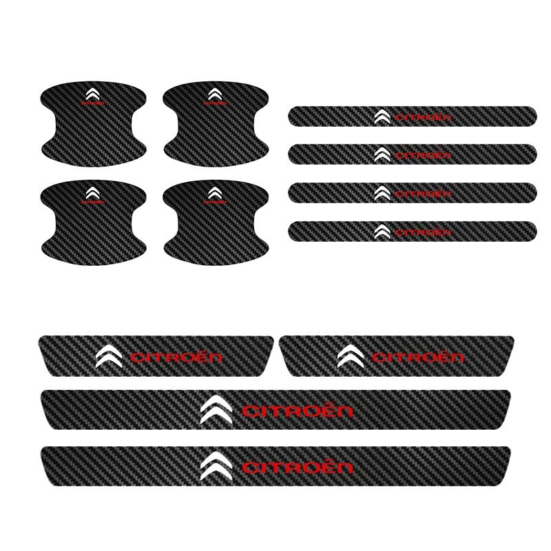 ATU4 Car Door Handle Protective film Carbon fiber Door Door Threshold Anti-scratch Sticker For Citroen C3 C4 DS4 C5 C5X C-Quatre